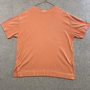 Express Tricot Womens Large Peach Ribbed Short Sleeve T Shirt Basic Lightweight